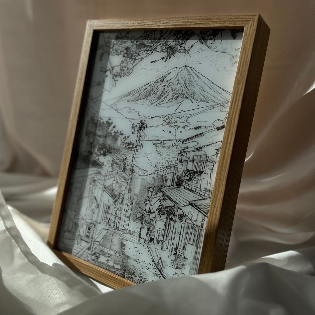 Japanese Town and Mount Fuji (4 in 1)