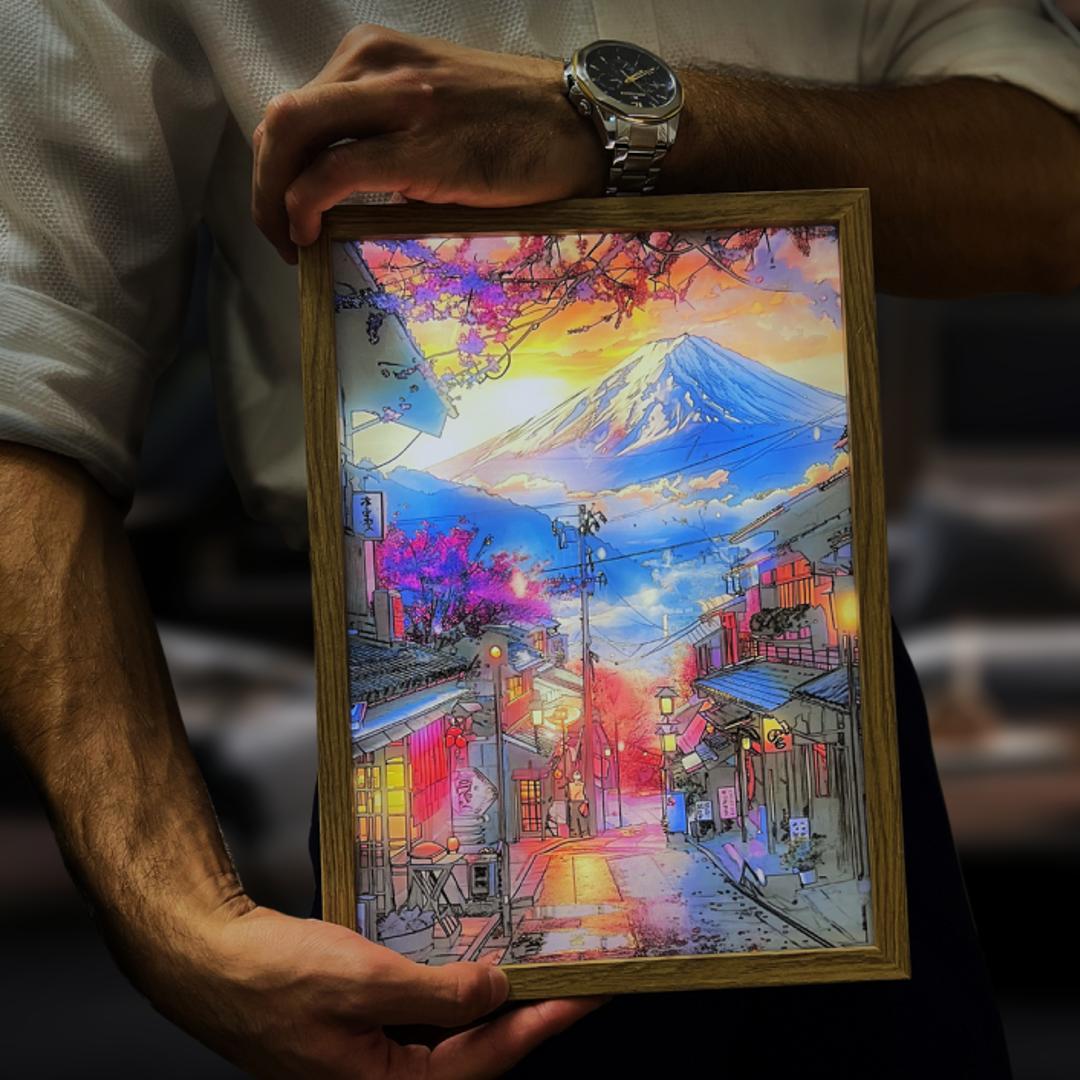 Japonsko mesto in Mount Fuji (4 v 1)
